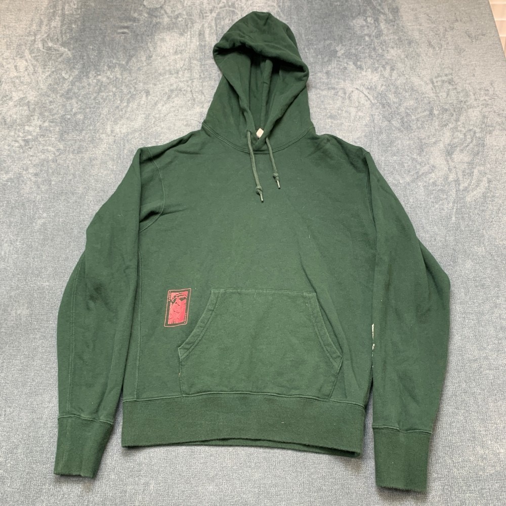 Uniqlo Joker x Jean-Michel Basquiat Warner Bros Hoodie Men XS Green Fleece Lined